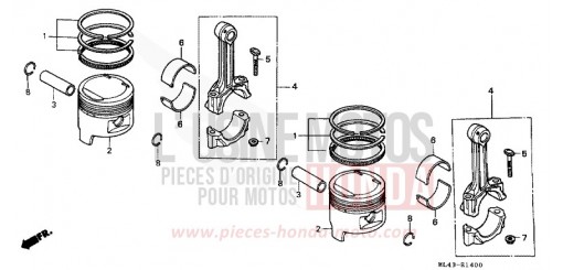 PISTON/BIELLE CB450SG de 1986